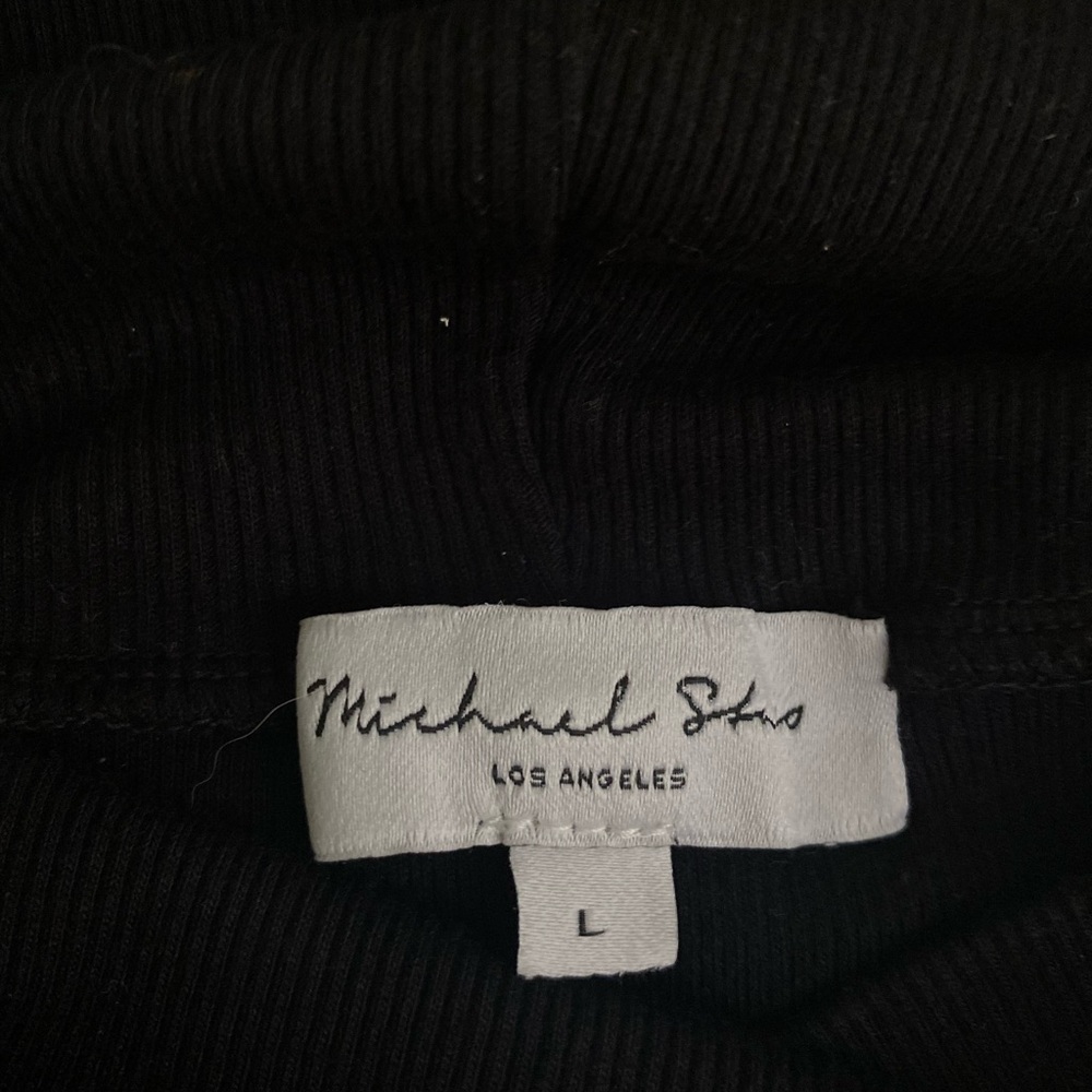 Michael Stars Black Ribbed turtleneck Tank Top